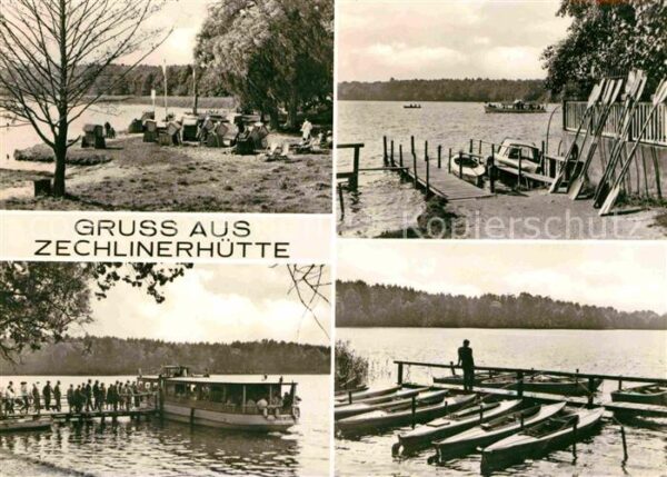 Zechlinerhuette Schiffsanleger Ruderboote Badestrand