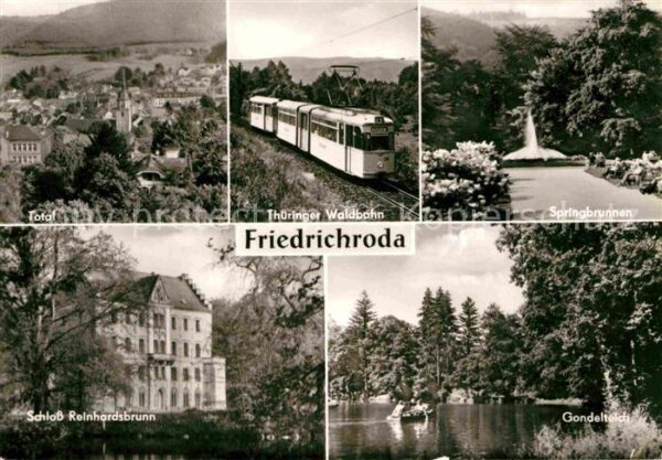 Friedrichroda Gesamtansicht Springbrunnen Waldbahn Sc