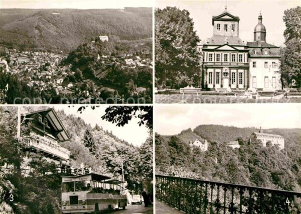 Schwarzburg Thueringer Wald Blick vom Trippstein Schloss Schweizerh