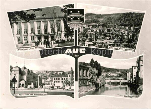 Aue Sachsen Blick nach dem Heidelberg Kurhaus Ernst