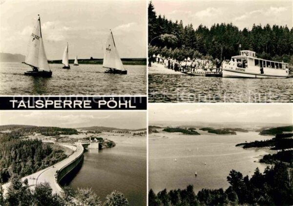 Poehl Vogtland Fliegeraufnahme Talsperre Personenschif