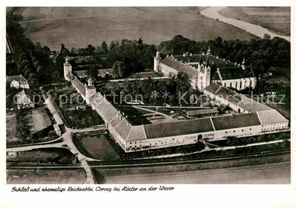 Hoexter Weser Fliegeraufnahme Schloss Ehemalige Reich