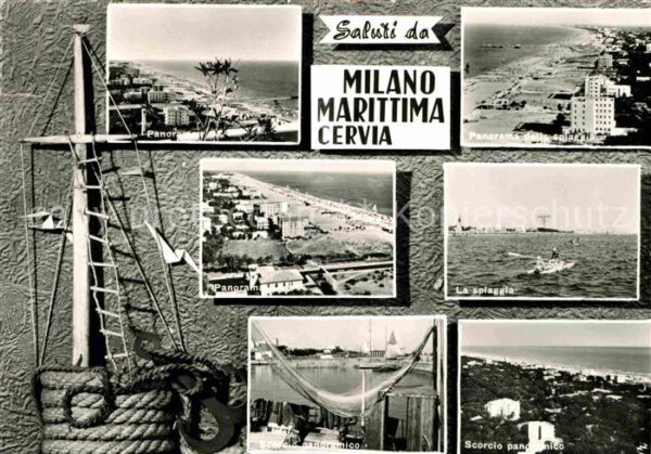 Milano Marittima Panorama Strand Bucht Fischerreihafen