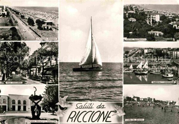 Riccione Strand Hafen Panorama