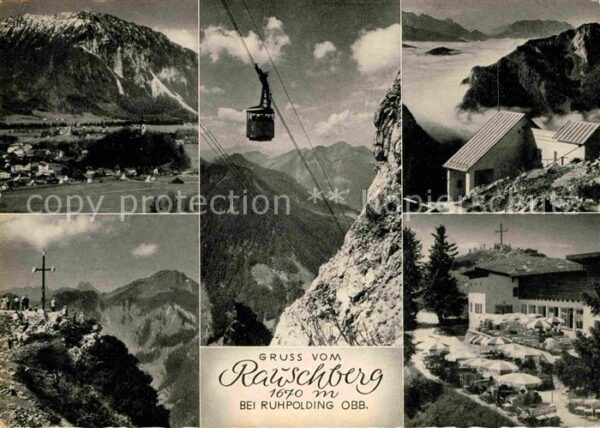 Ruhpolding Rauschberg Seilbahn Gipfelkreuz Panoram