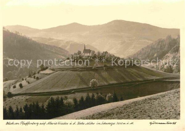 Pfaffenberg Wiesental Panorama Blick auf Maria Frieden Hohe M