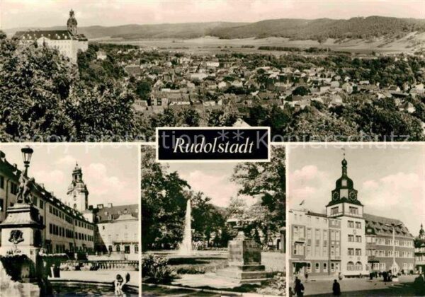Rudolstadt Panorama Blick vom Hain Schlosshof Plat