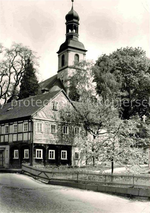 Grossschoenau Sachsen Partie an der Kirche