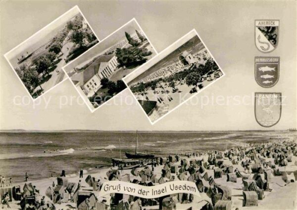 Insel Usedom Wappen Ahlbeck Heringsdorf Bansin Stran