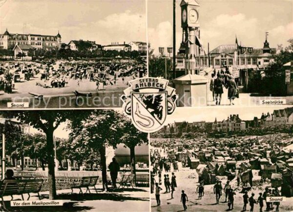 Ahlbeck Ostseebad Strand Seebrücke Standuhr Musikpavillon