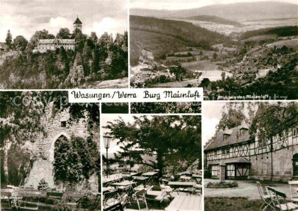 Wasungen Burg Maienluft Gaststätte Terrasse Land