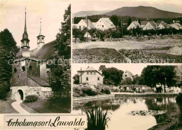 Lawalde Burg Teilansichten Schwanenteich