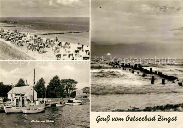 Zingst Ostseebad Strand Hafen am Strom Brandung