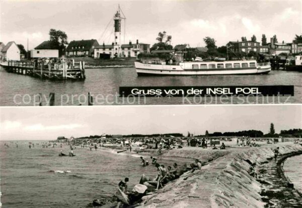Insel Poel Leuchtturm Hafen Strandpartie