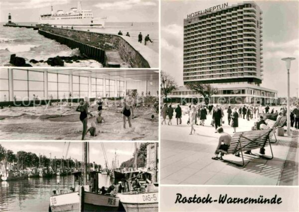Rostock-Warnemuende Fährschiff Meeresbrandung Hotel Neptun