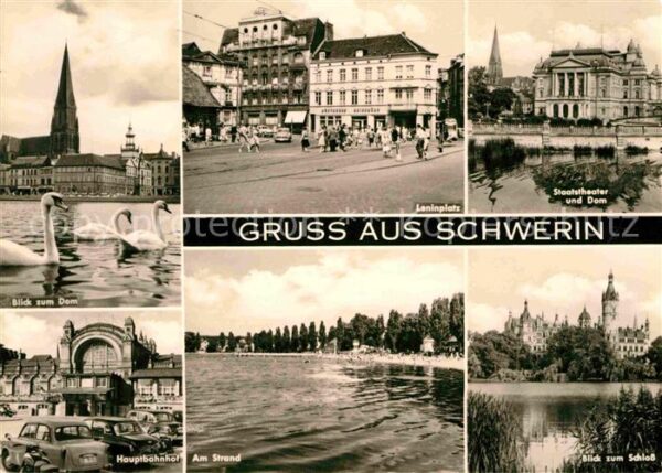 Schwerin Mecklenburg Domblick Leninplatz Staatstheater Haupt