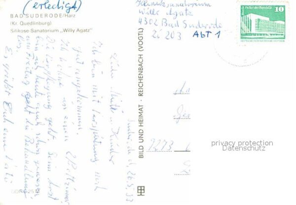 Bad Suderode Silikose Sanatorium Willy Agatz – Bild 2
