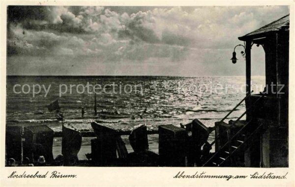 Buesum Nordseebad Abendstimmung am Südstrand