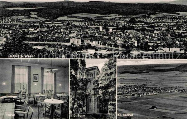 Hameln Weser Klüt-Turm Fliegeraufnahme Restaurant Kl
