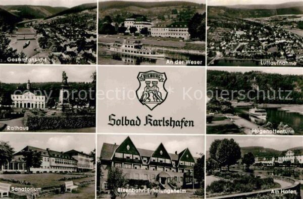 Karlshafen Bad Rathaus Weserpartie Fliegeraufnahme Hug