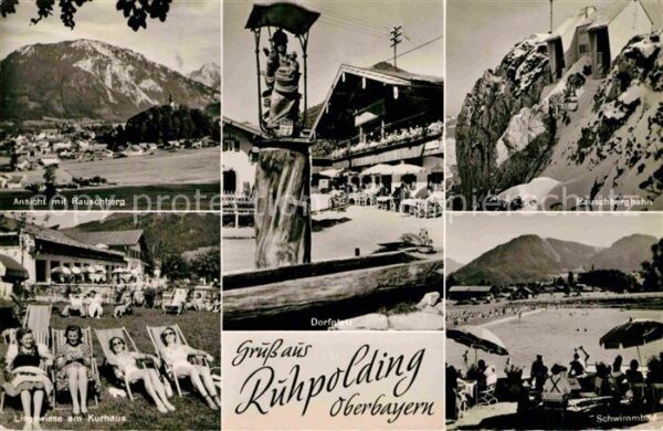 Ruhpolding Dorfplatz Rauschberg Kurhauswiese Schwi