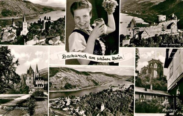 Bacharach Rhein Posthof Rheinanlagen Burg-Stahleck Rhei
