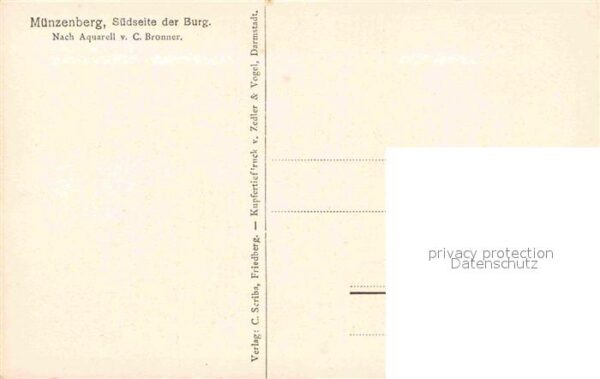 Muenzenberg Südseite der Burg Künstlerkarte C. Bron – Bild 2