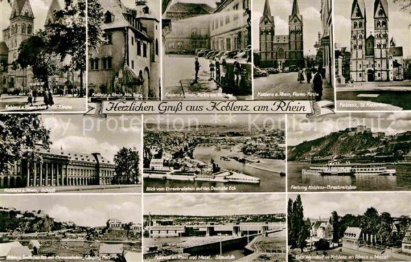 Koblenz Rhein Alte-Burg Rathaus Schloß Deutsches Eck