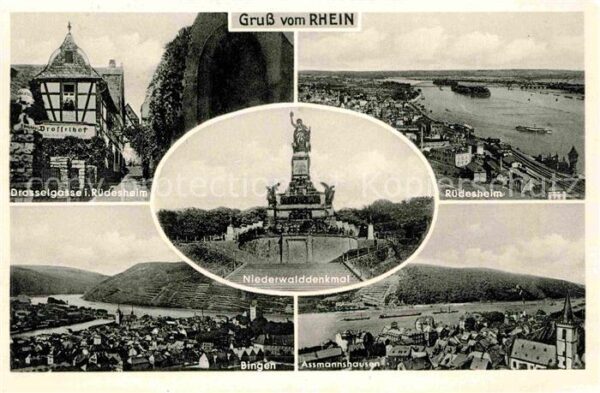 Ruedesheim Rhein Niederwalddenkmal Drosselgasse Bingen A