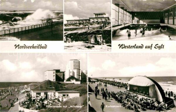 Westerland Sylt Promenade Milchbar Kurkonzert Wellenbad