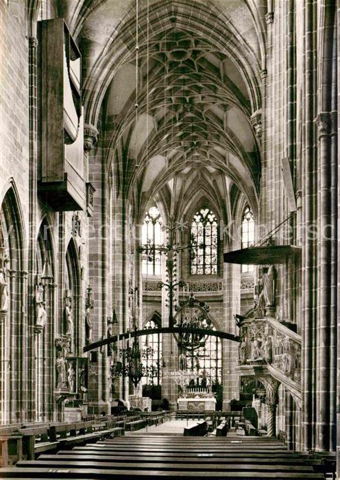 Nuernberg St. Lorenzkirche Kirchenschiff gegen Os