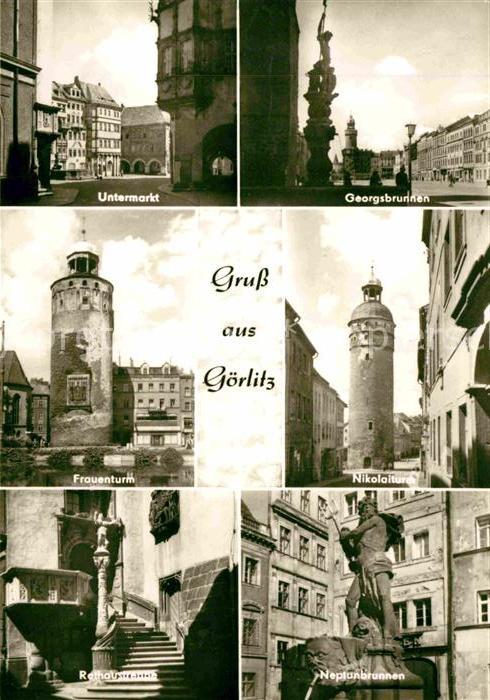 Goerlitz Sachsen Untermarkt Georgsbrunnen Frauenturm Nik