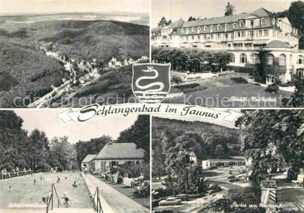Schlangenbad Taunus Kurhotel Fliegeraufnahme Freibad Kurhau