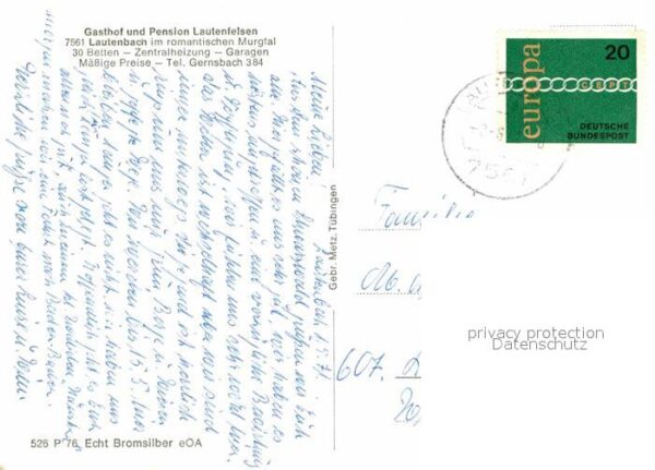 Lautenbach Renchtal Murgtal Gasthaus Pension Lautenfelsen – Bild 2
