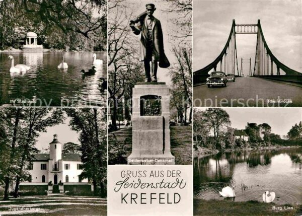 Krefeld Seidenweber-Denkmal Rheinbrücke Burg-Li