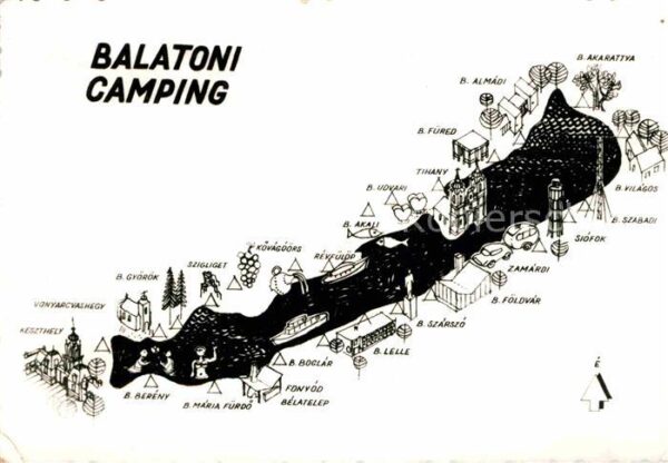 Balaton Plattensee Camping Lageplan um den See herum
