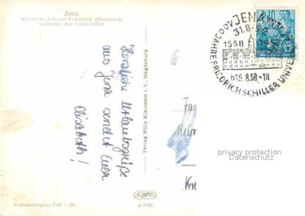 Jena Thueringen Kurfürst Johann Friedrich Denkmal Hanfr – Bild 2