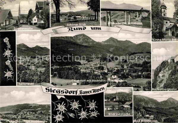 Siegsdorf Oberbayern Ortspartie Brücke Maria-Eck Rauschbergb