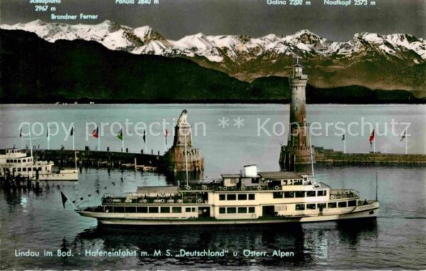 Motorschiffe M.S. Deutschland Lindau Bodensee Hafene
