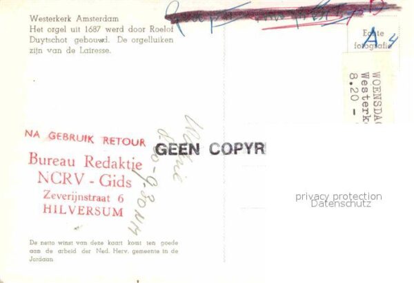 Kirchenorgel Westerkerk Amsterdam – Bild 2