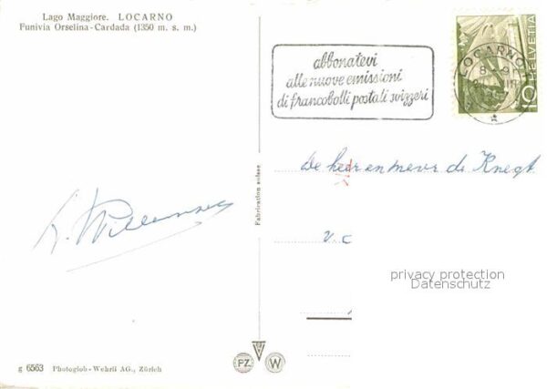 Seilbahn Funivia Orselina Cardada Lago Maggiore – Bild 2