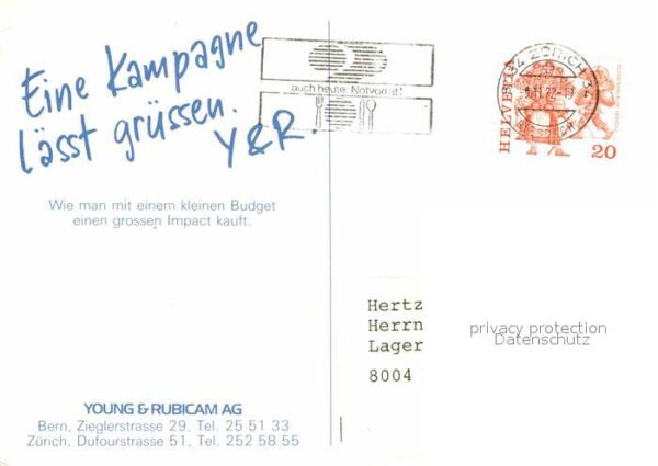 Post PTT Schweiz Kassette Kampagne – Bild 2