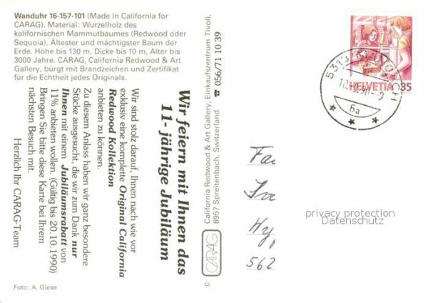 Uhren Wanduhr 16-157-101 Original California – Bild 2