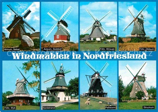 Windmuehle Amrum Föhr Nordstrand Pellworm Struckum
