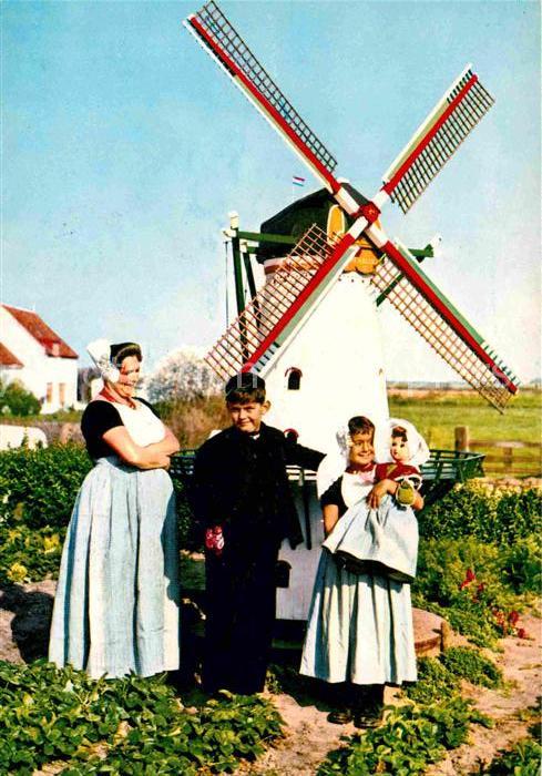 Trachten Holland Windmühle Zeeuwse Klederdracht Walchere