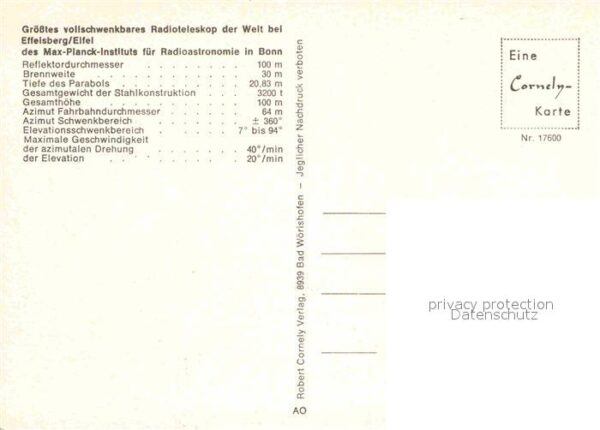 Astronomie Radioteleskop Effelsberg Eifel – Bild 2