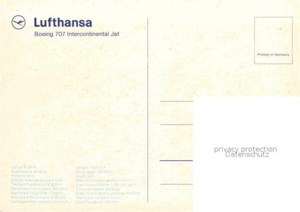 Lufthansa Boeing 707 Intercontinental Jet – Bild 2