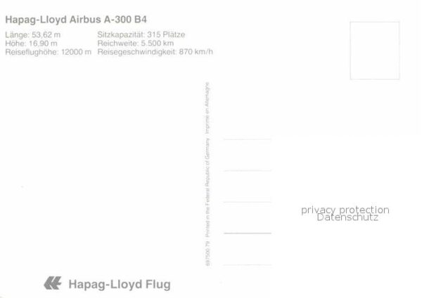 Flugzeuge Zivil Hapag-Lloyd Airbus A-300 B4 – Bild 2