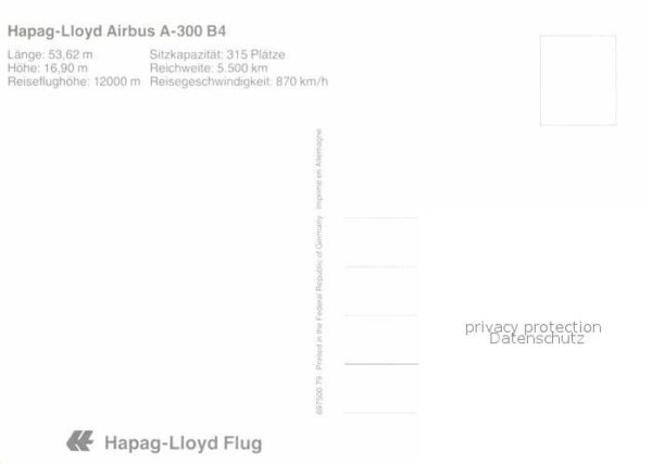 Flugzeuge Zivil Hapag-Lloyd Airbus A-300 B4 – Bild 2