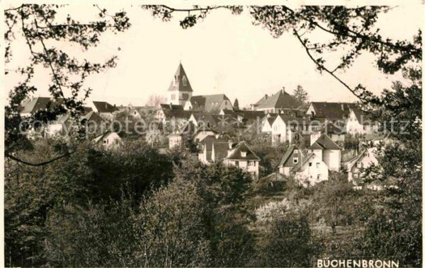 Buechenbronn Pforzheim Ortsansicht mit Kirche